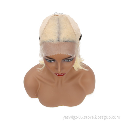 Hair Vendors New Arrival 13x4 Transparent Lace Front Color Bob Wig Raw Indian Human Virgin Hair 613 Blonde Ombre Short Bob Wig